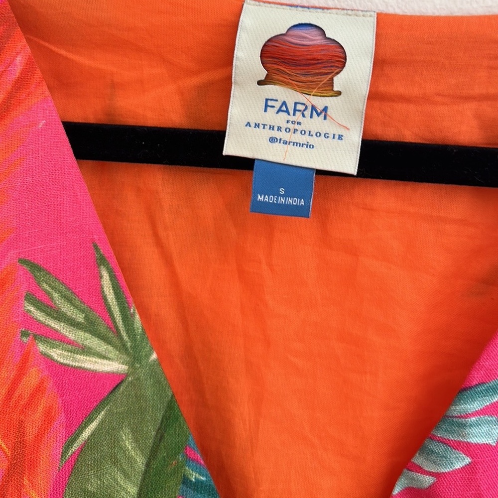 FARM Rio Tropical Print Short Sleeve Top - Pink, Orange, Green - Picture 5 of 7